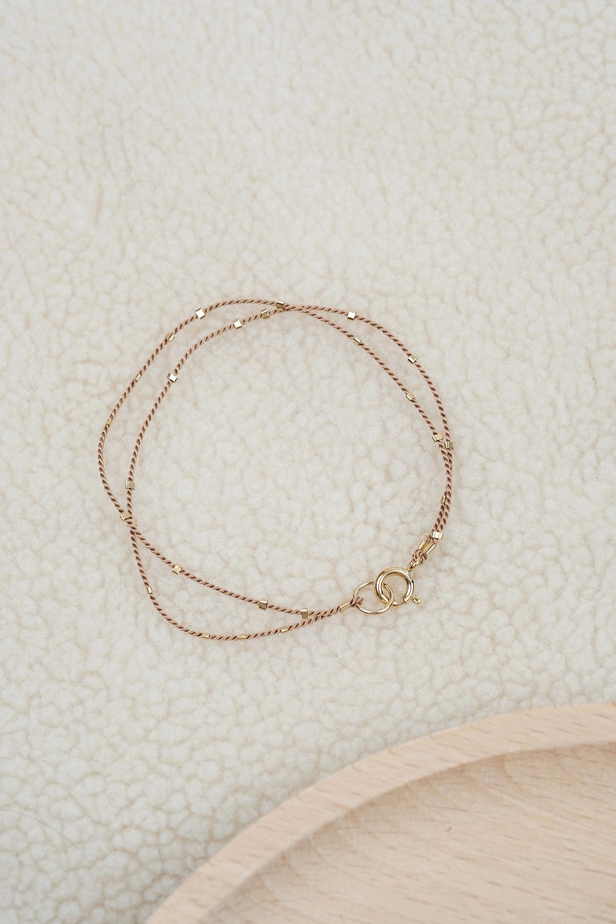 Echtgold Armband STARDUST - beigebraun
