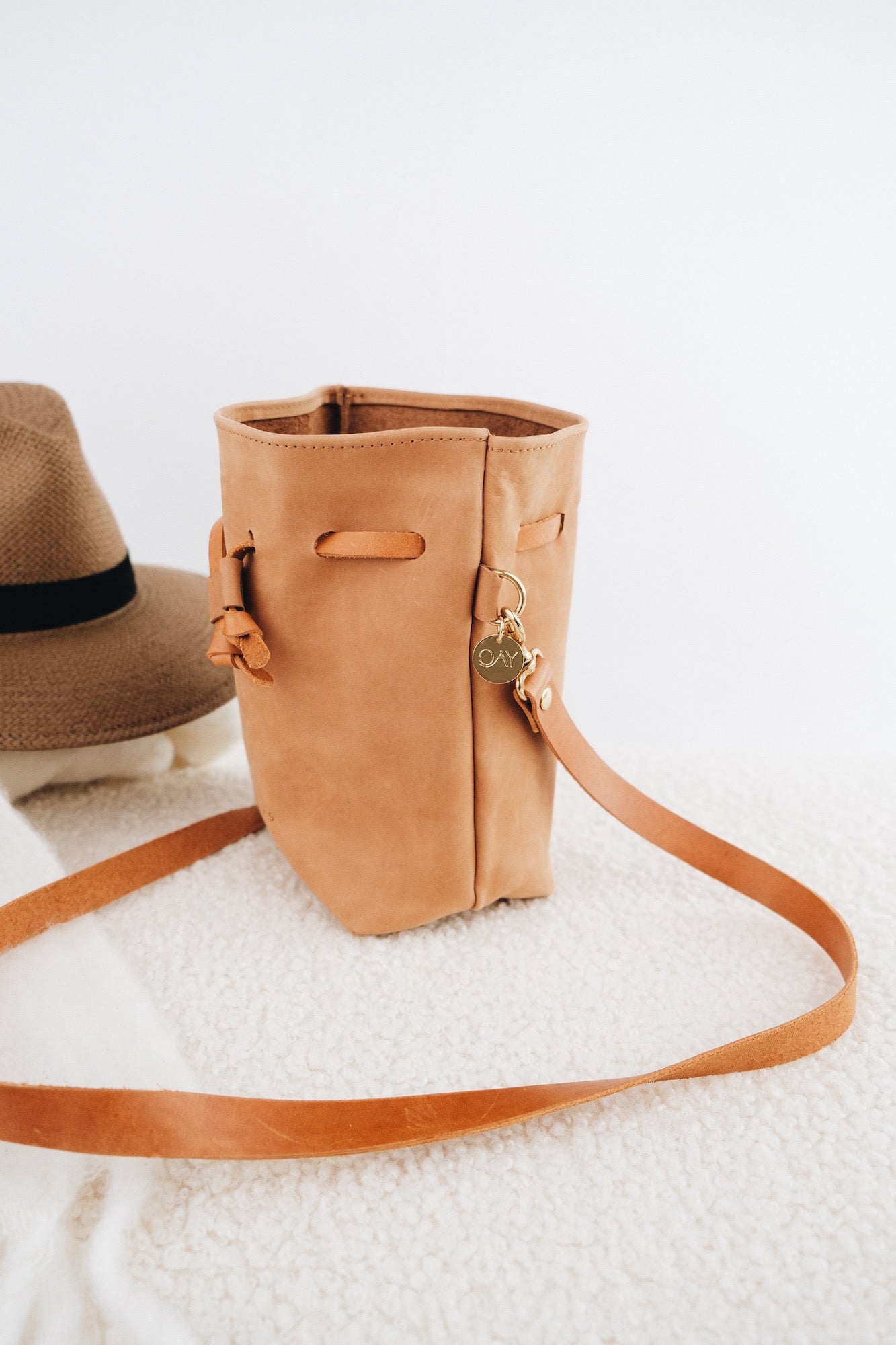 Minimalistische Leder Bucket Bag