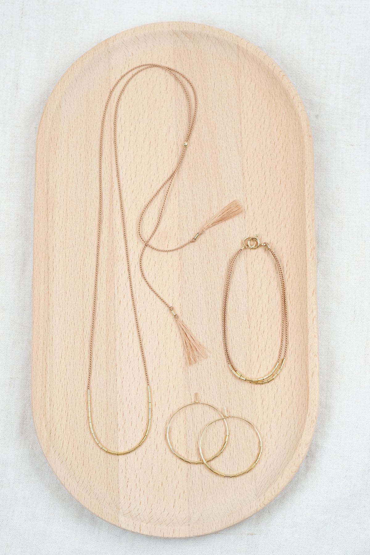 Echtgold Armband SHIFT - braunbeige