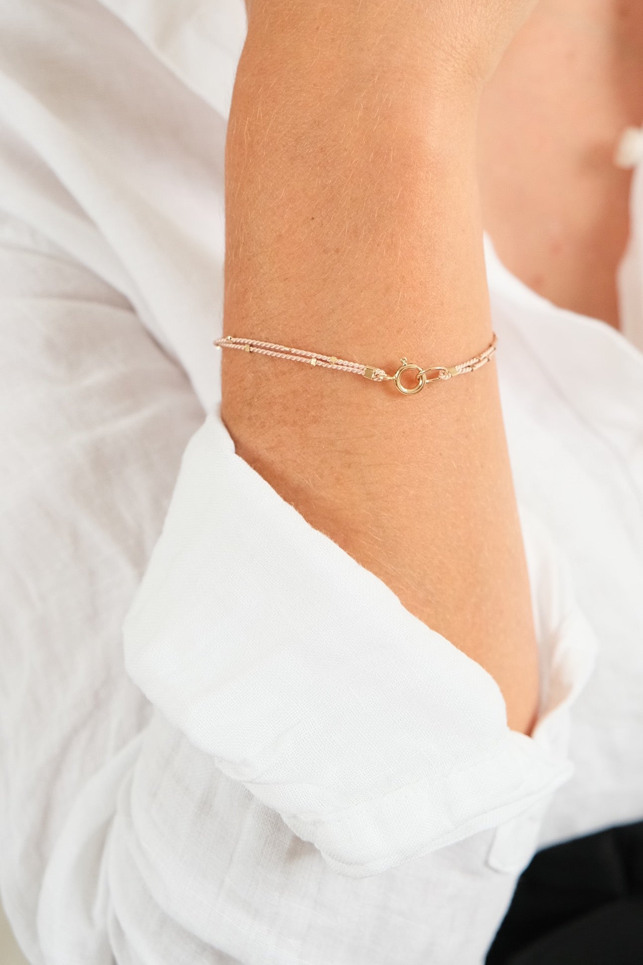 Echtgold Armband STARDUST - hellrosa