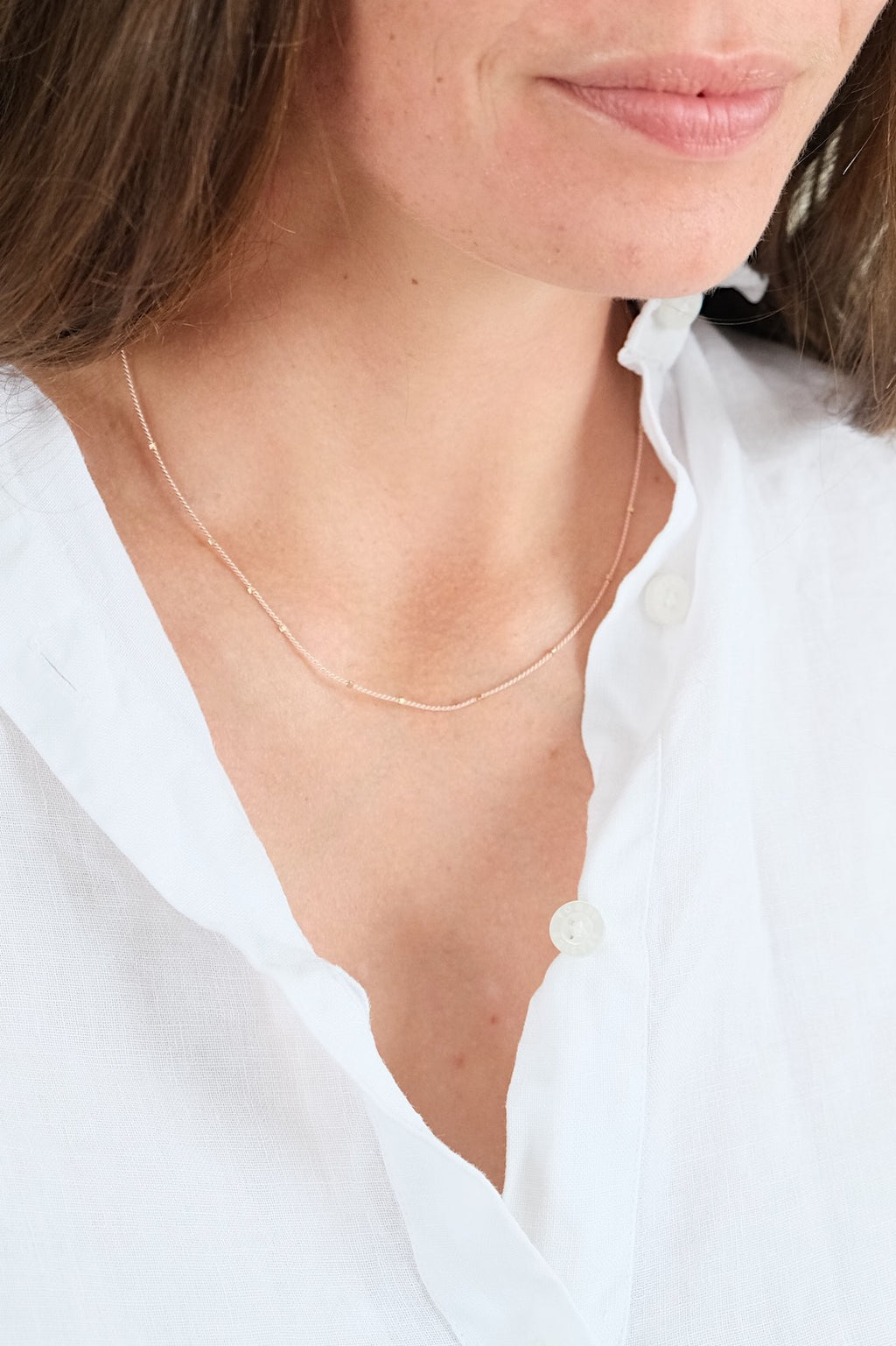 Echtgold Halskette STARDUST - hellrosa