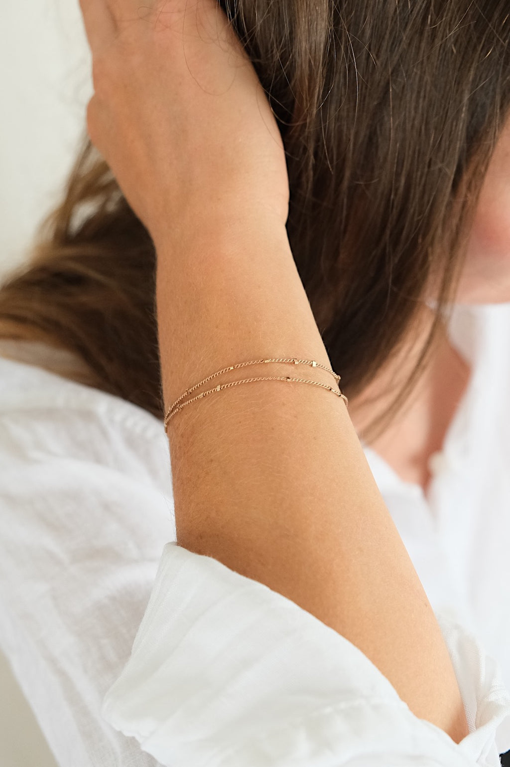 Echtgold Armband STARDUST - beigebraun