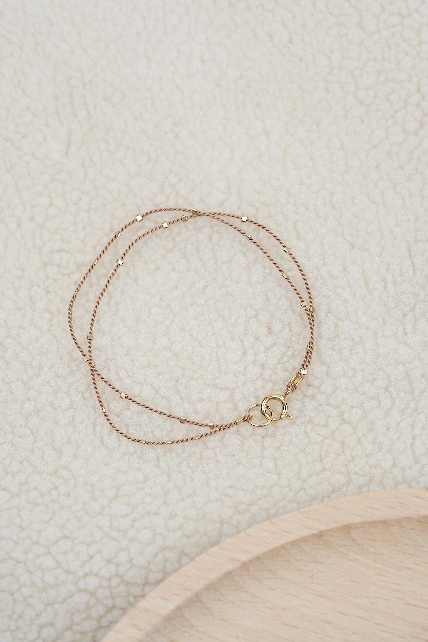 Echtgold Armband STARDUST - beigebraun