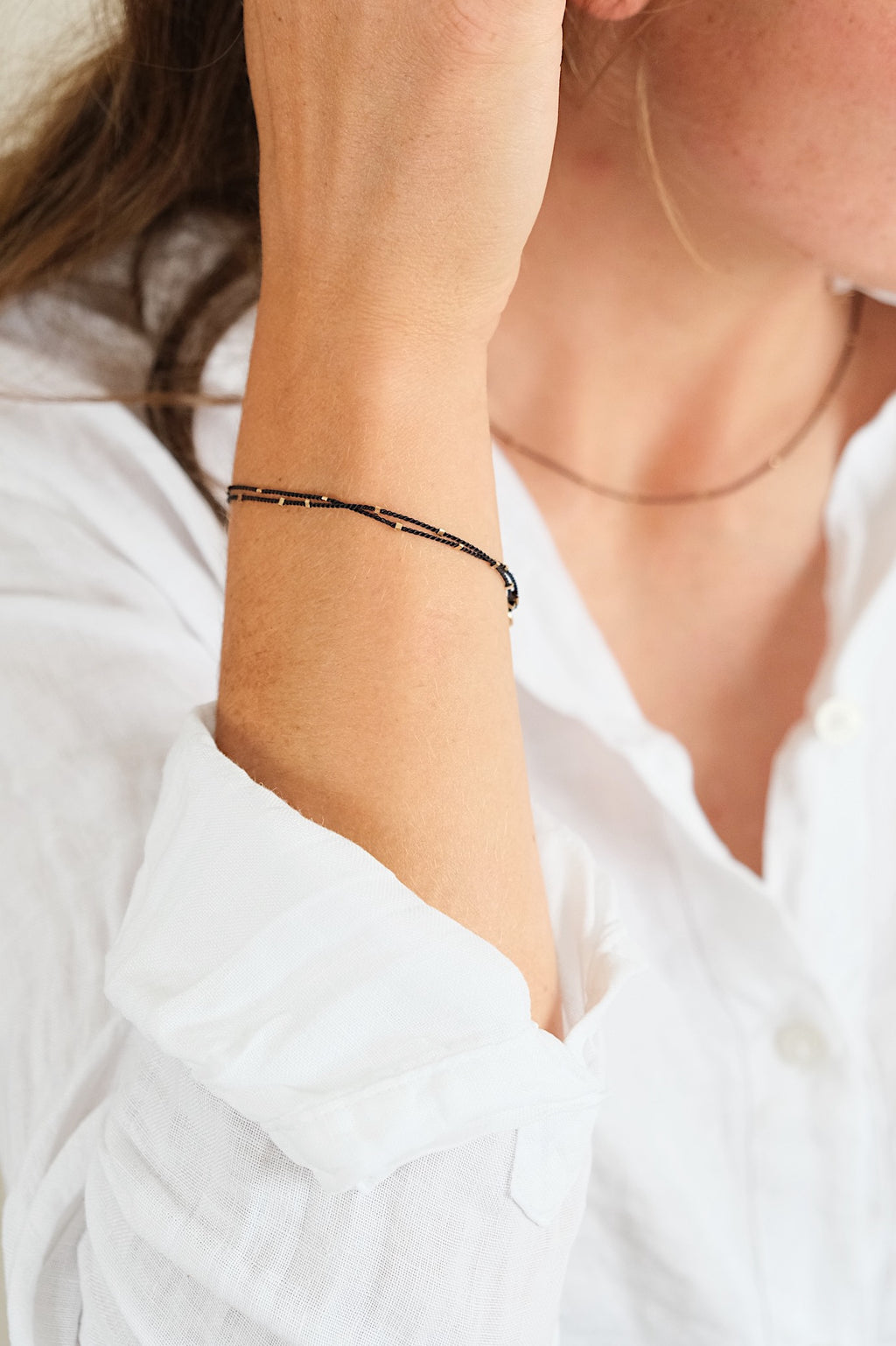 Echtgold Armband STARDUST - schwarz