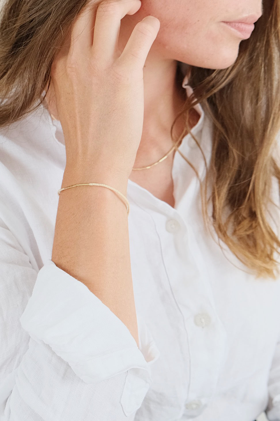 Echtgold Armband SIREN - beige