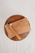 Sustainable leather clutch FIOH - brown