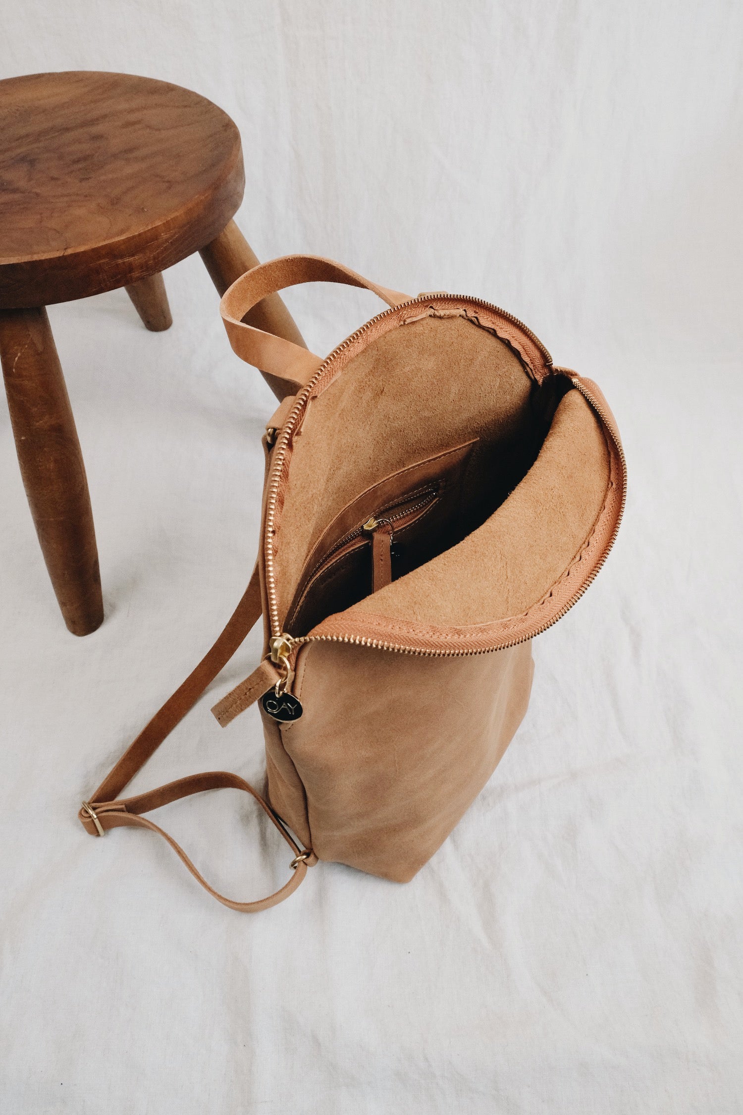 Bioleder Rucksack CURVE - braun