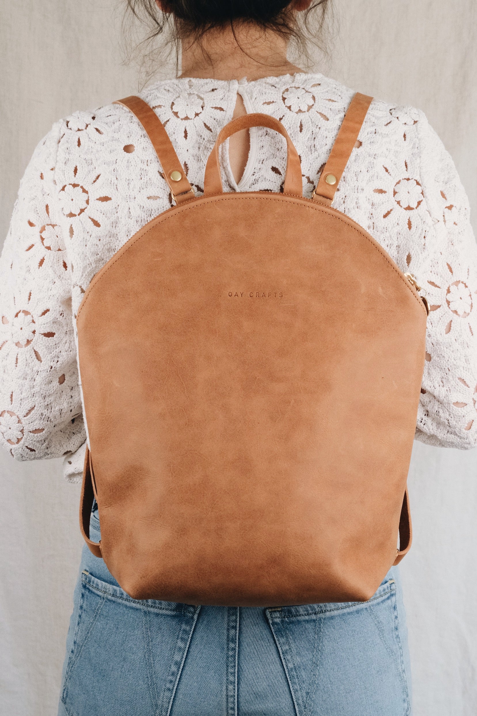 Bioleder Rucksack CURVE - braun