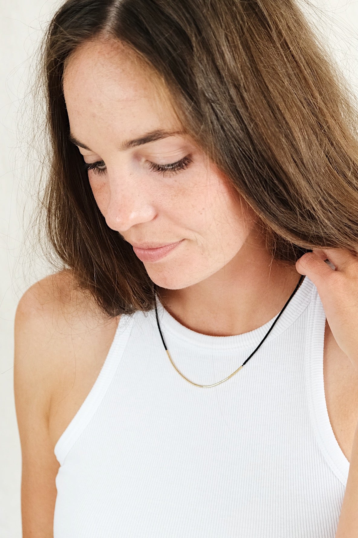 Echtgold Halskette SIREN - schwarz