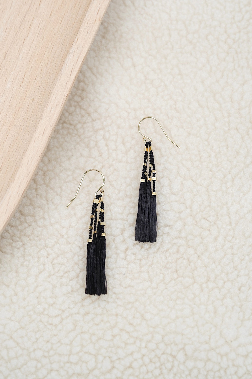 Echtgold Ohrringe STARDUST - schwarz