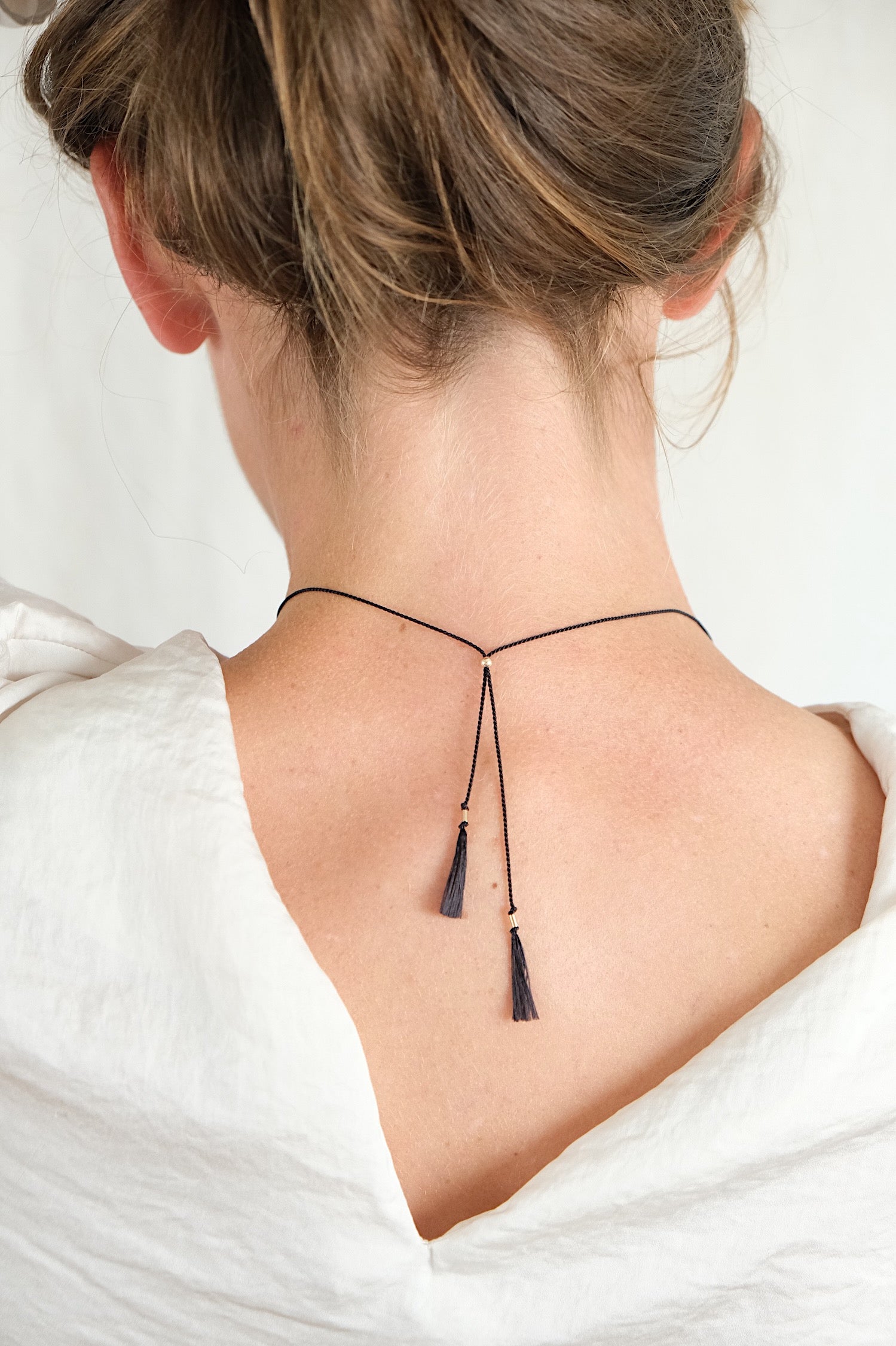 Echtgold Halskette SHIFT - schwarz