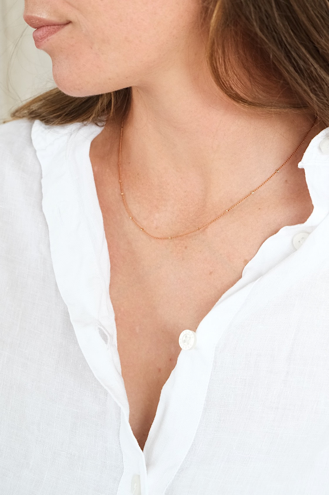 Echtgold Halskette STARDUST - rostorange