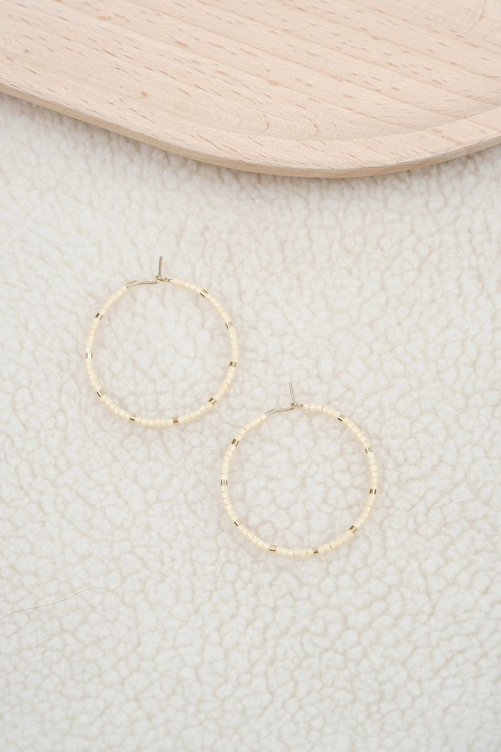 Echtgold Kreolen DOTS - beige