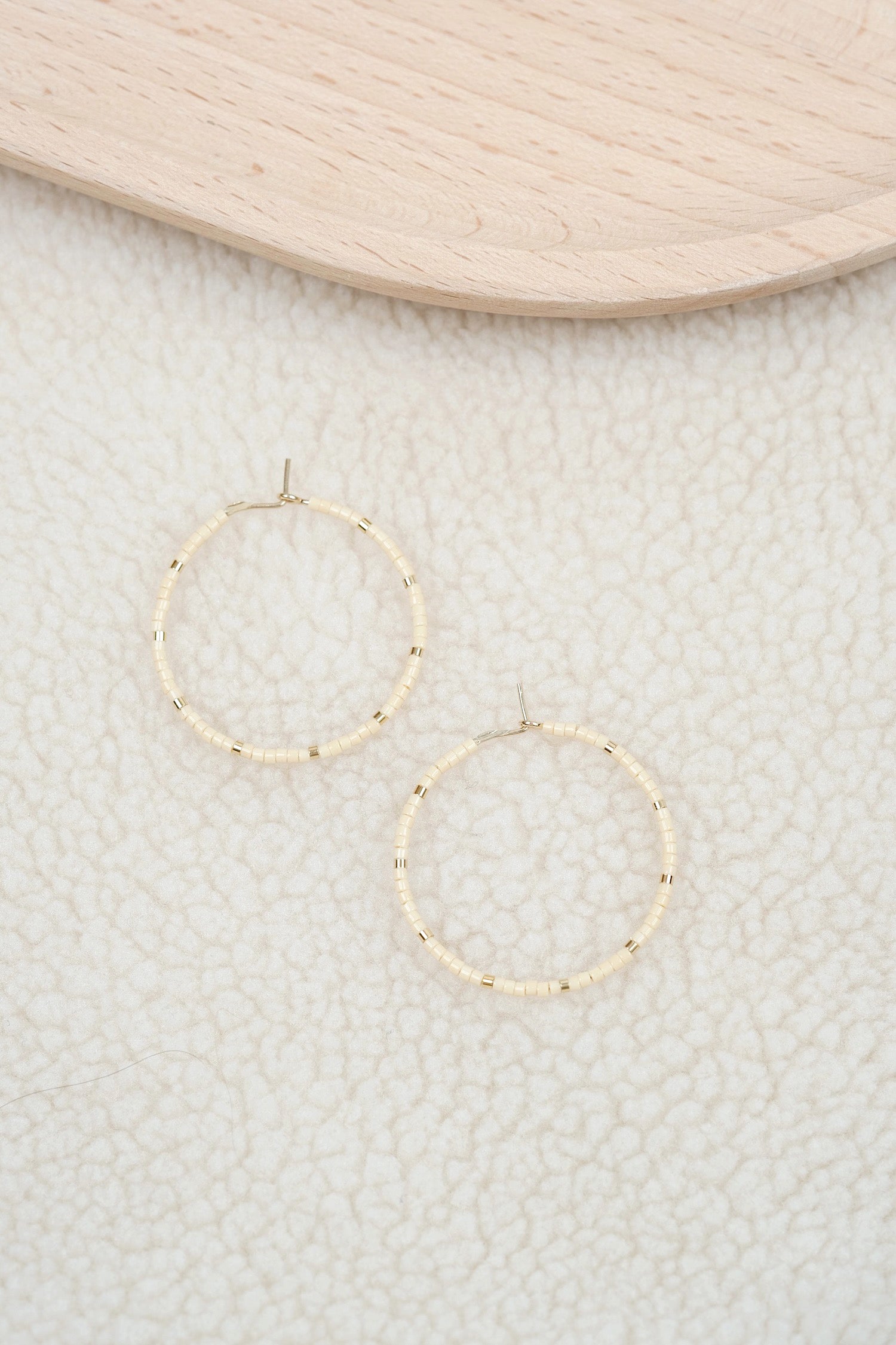 Echtgold Kreolen DOTS - beige