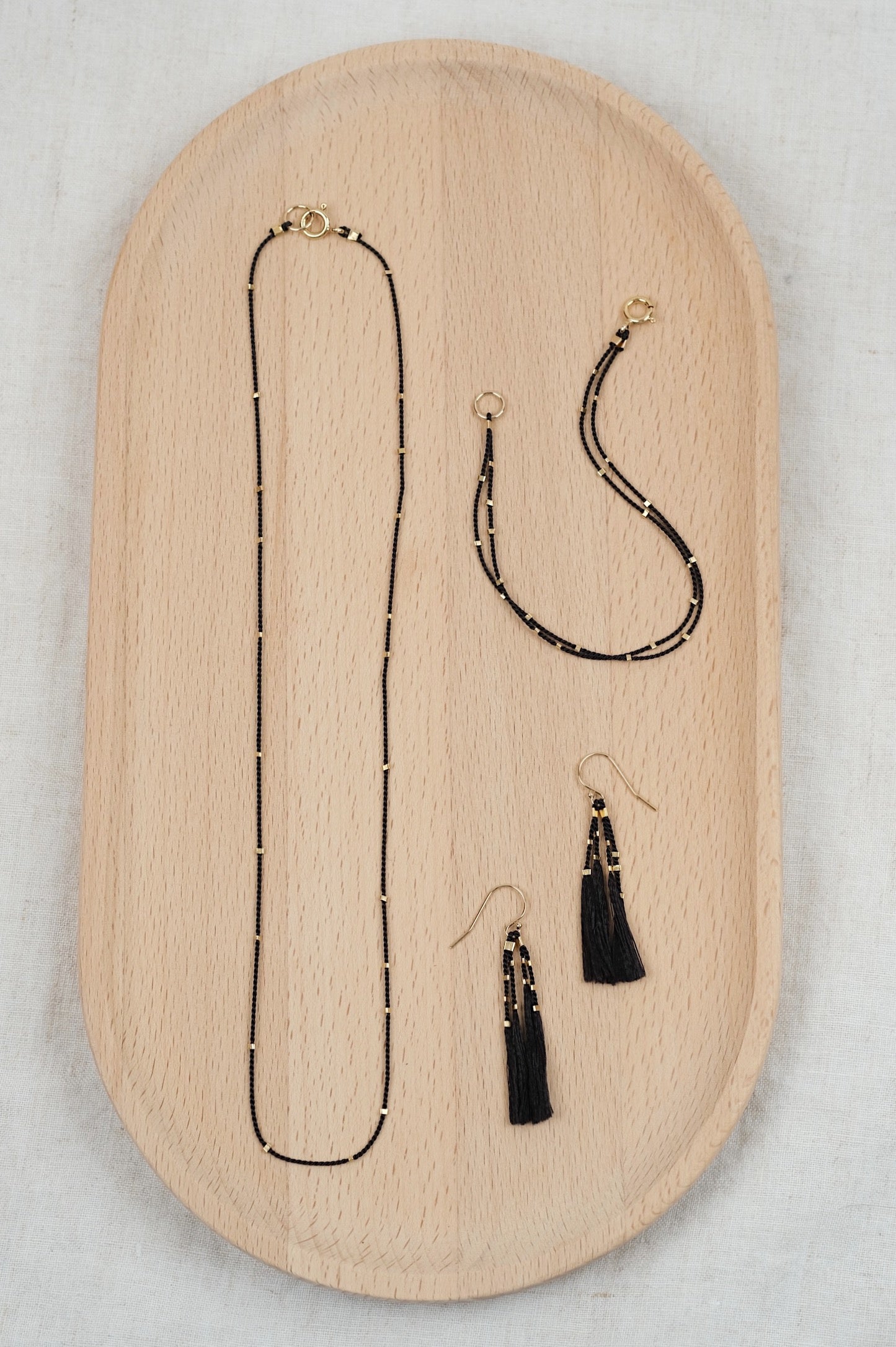 Echtgold Ohrringe STARDUST - schwarz