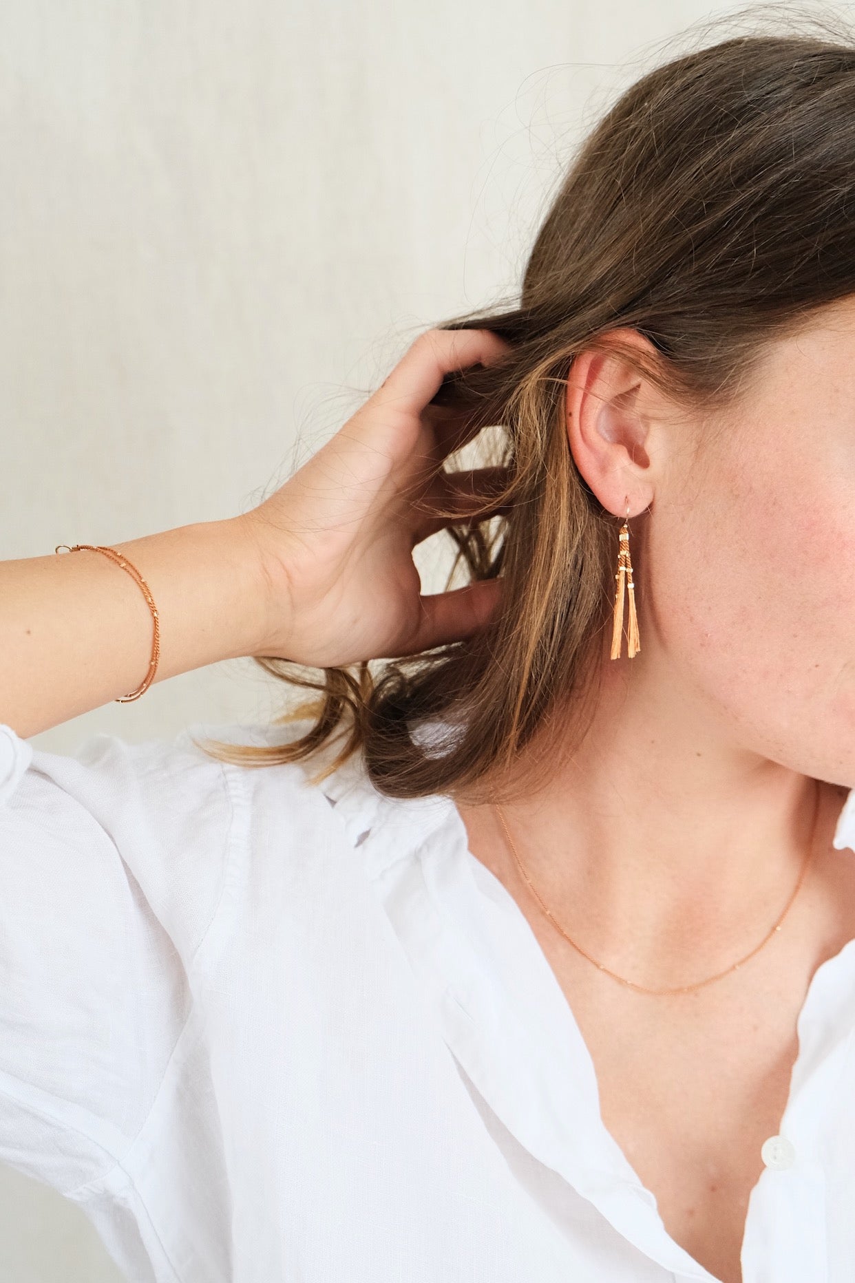 Echtgold Halskette STARDUST - rostorange