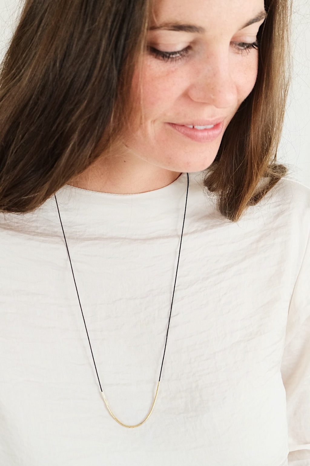 Echtgold Halskette SHIFT - schwarz