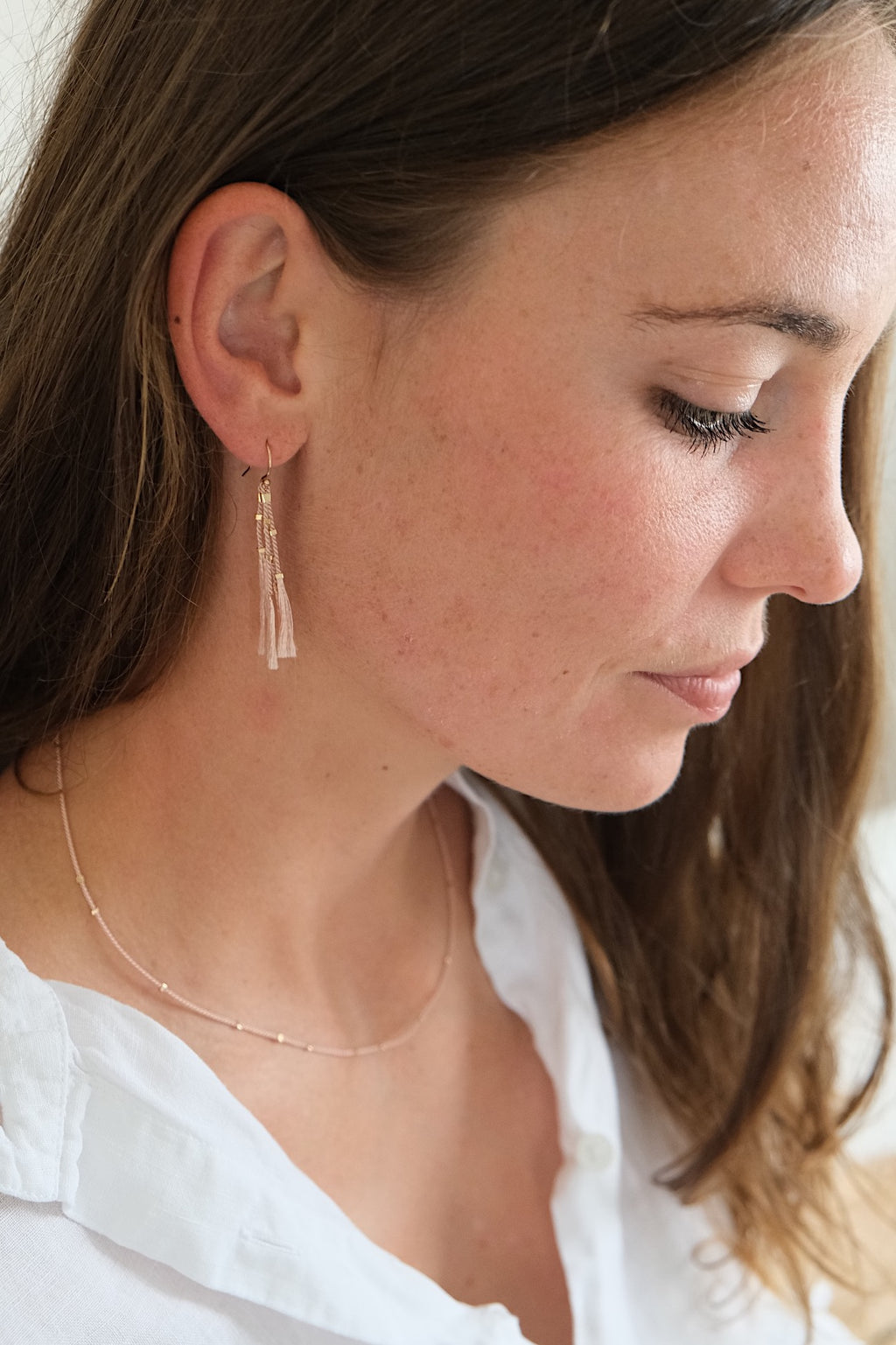 Echtgold Ohrringe STARDUST - hellrosa