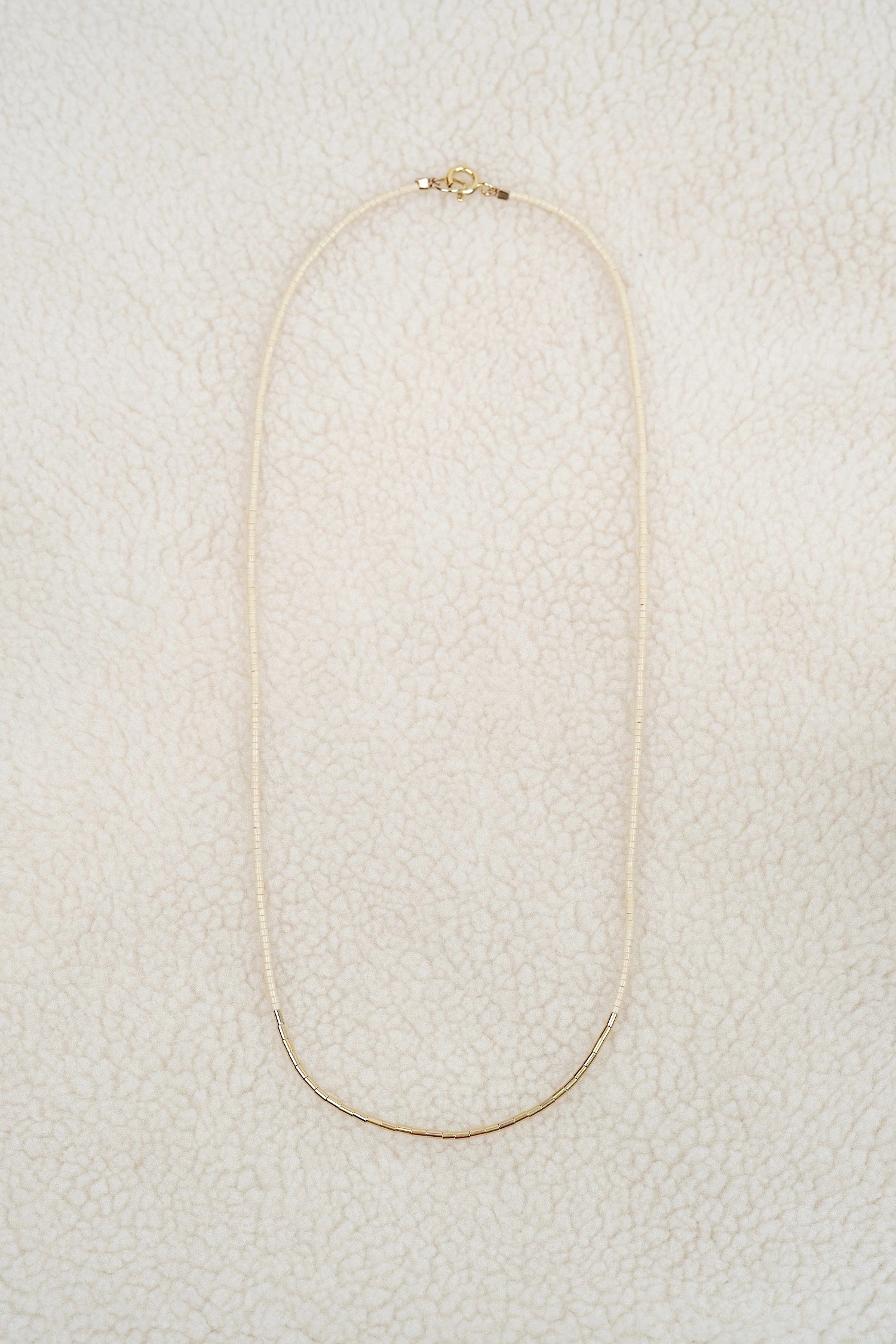 Gold necklace SIREN - ivory