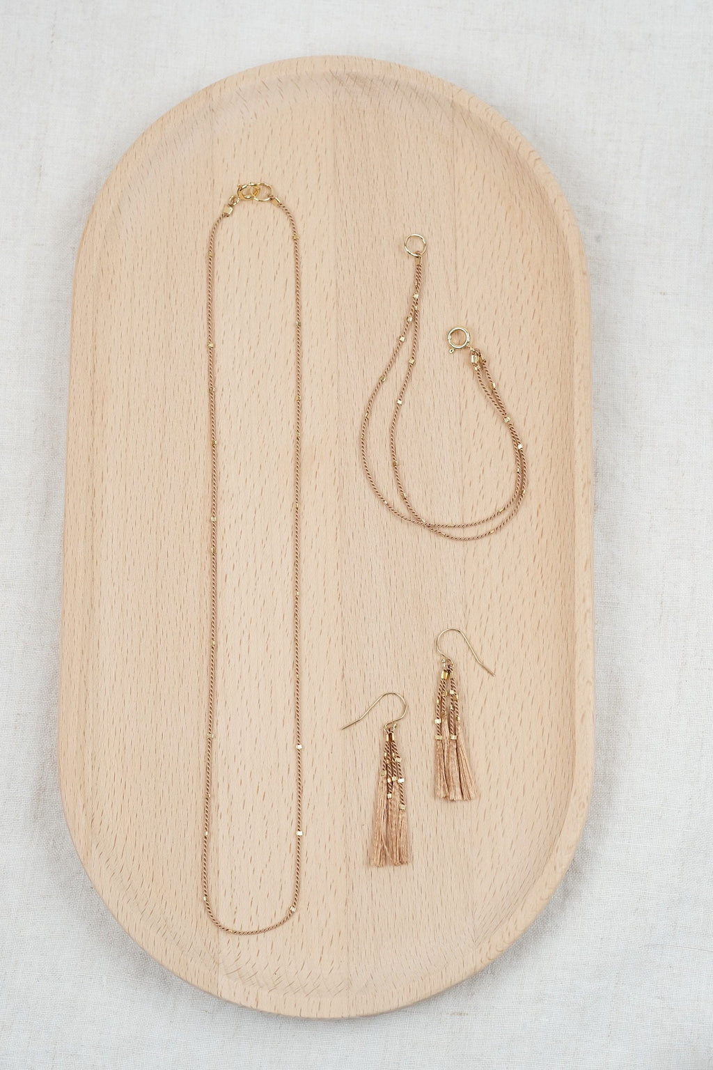 Echtgold Ohrringe STARDUST - beigebraun