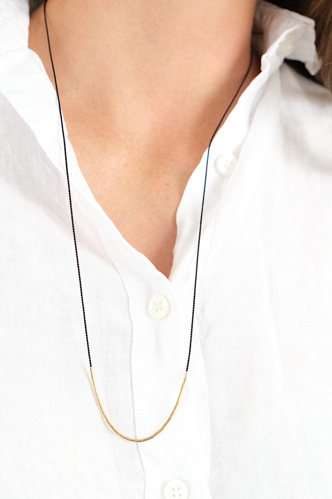 Echtgold Halskette SHIFT - schwarz