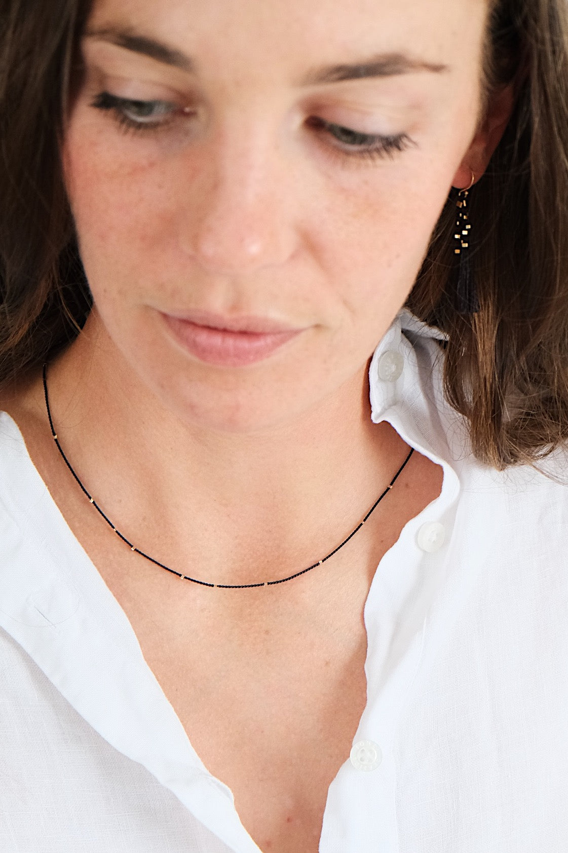 Echtgold Ohrringe STARDUST - schwarz