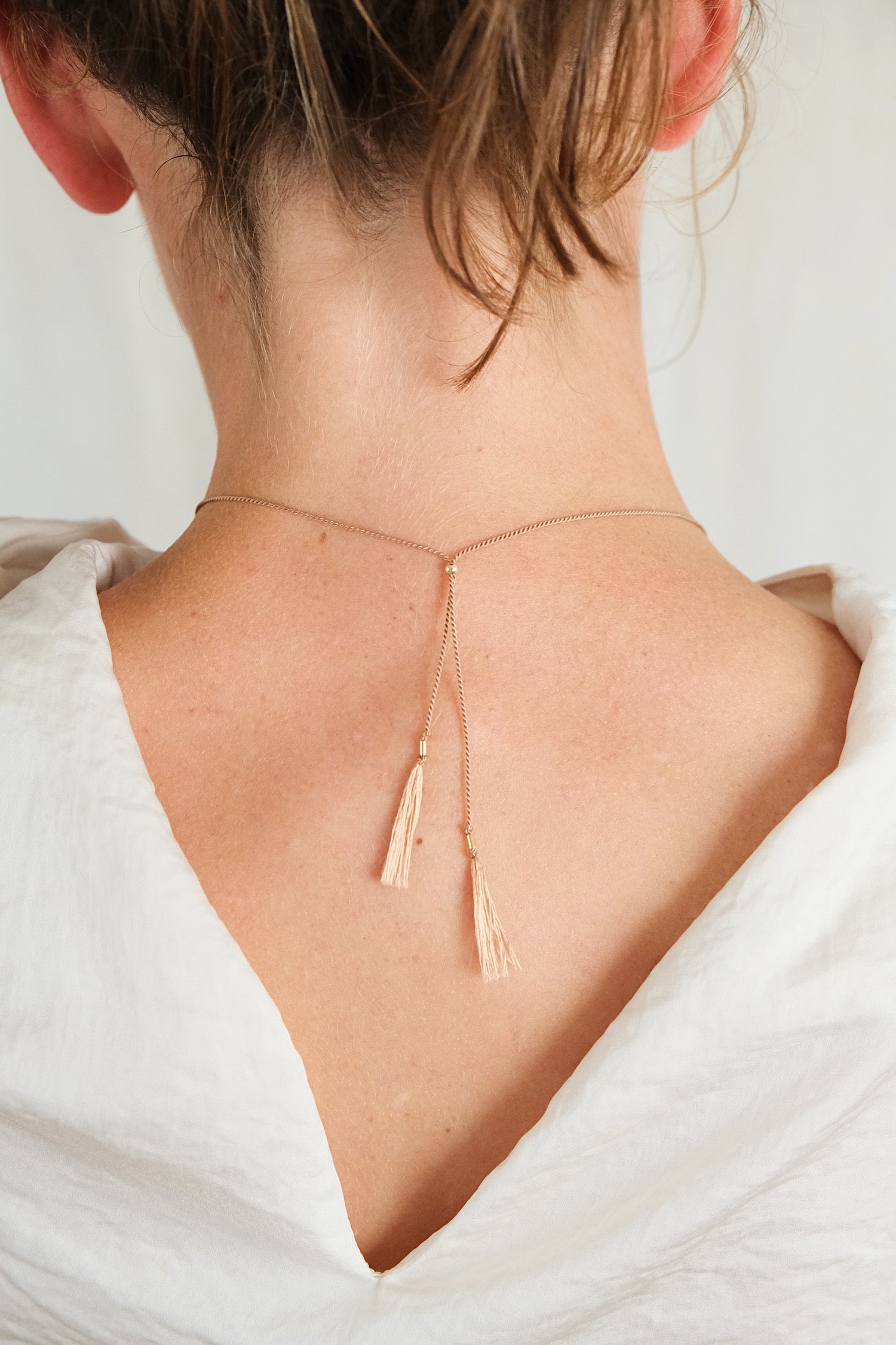 Echtgold Halskette SHIFT - braunbeige