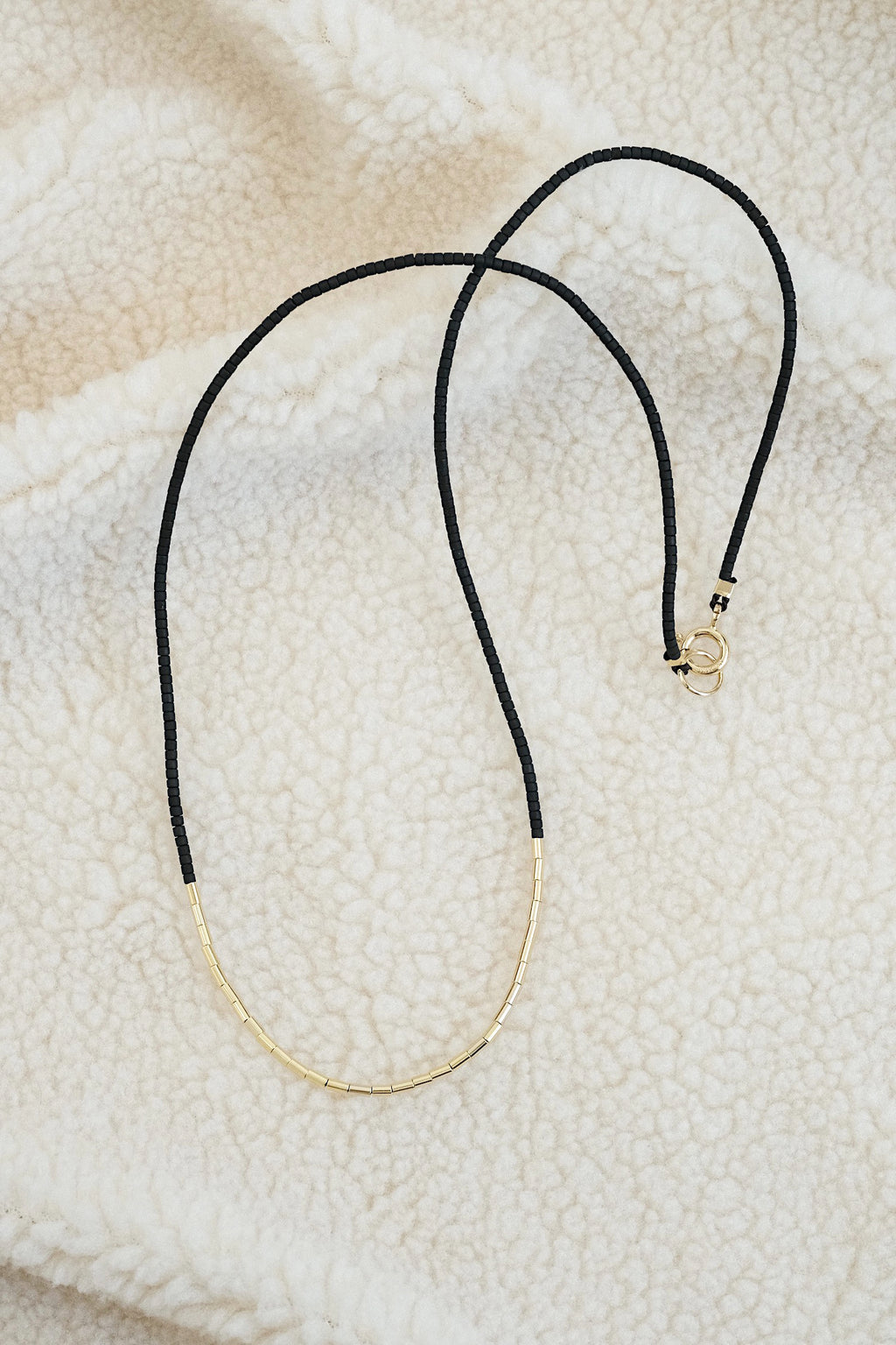 Echtgold Halskette SIREN - schwarz