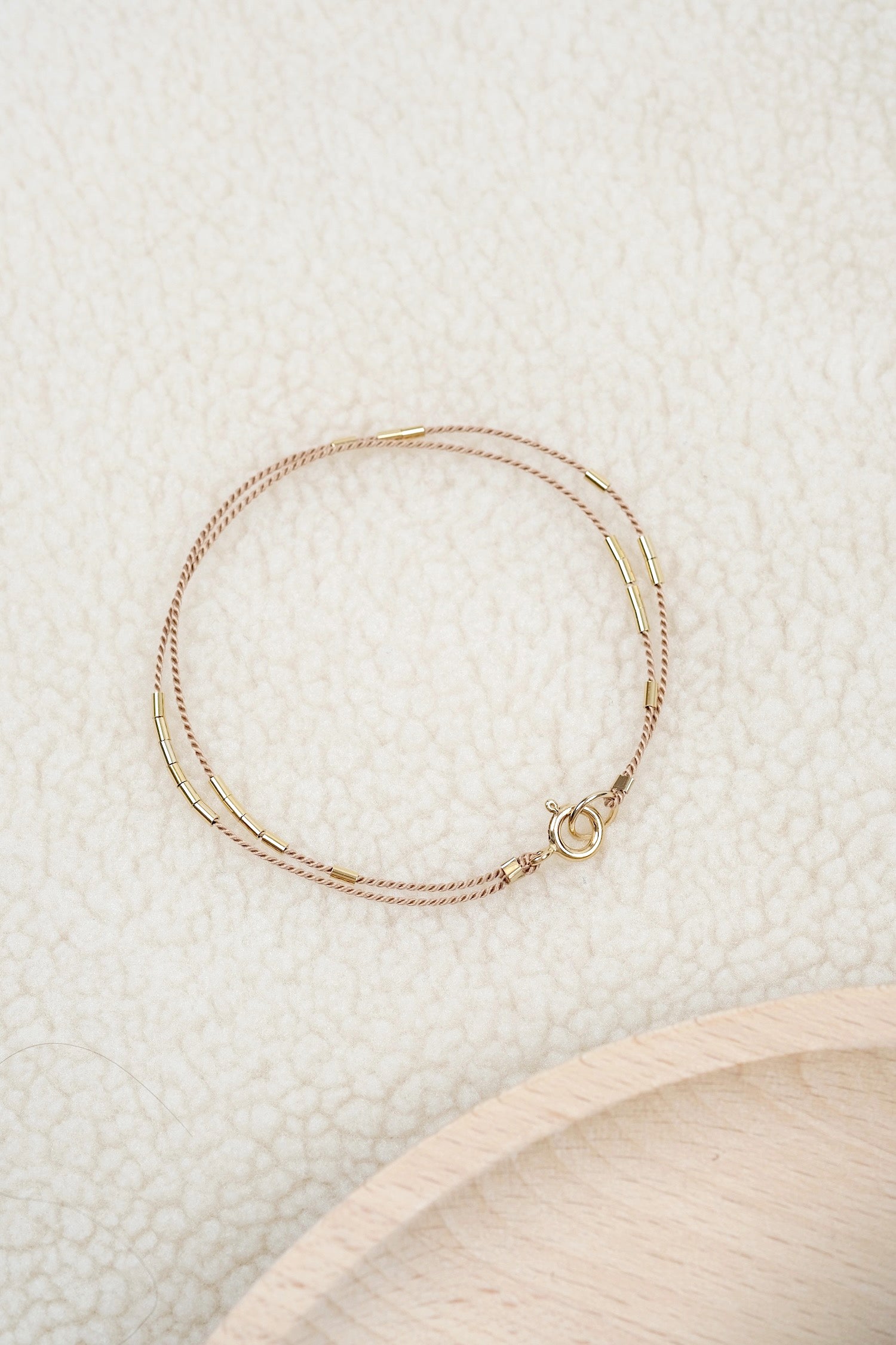 Echtgold Armband SHIFT - braunbeige