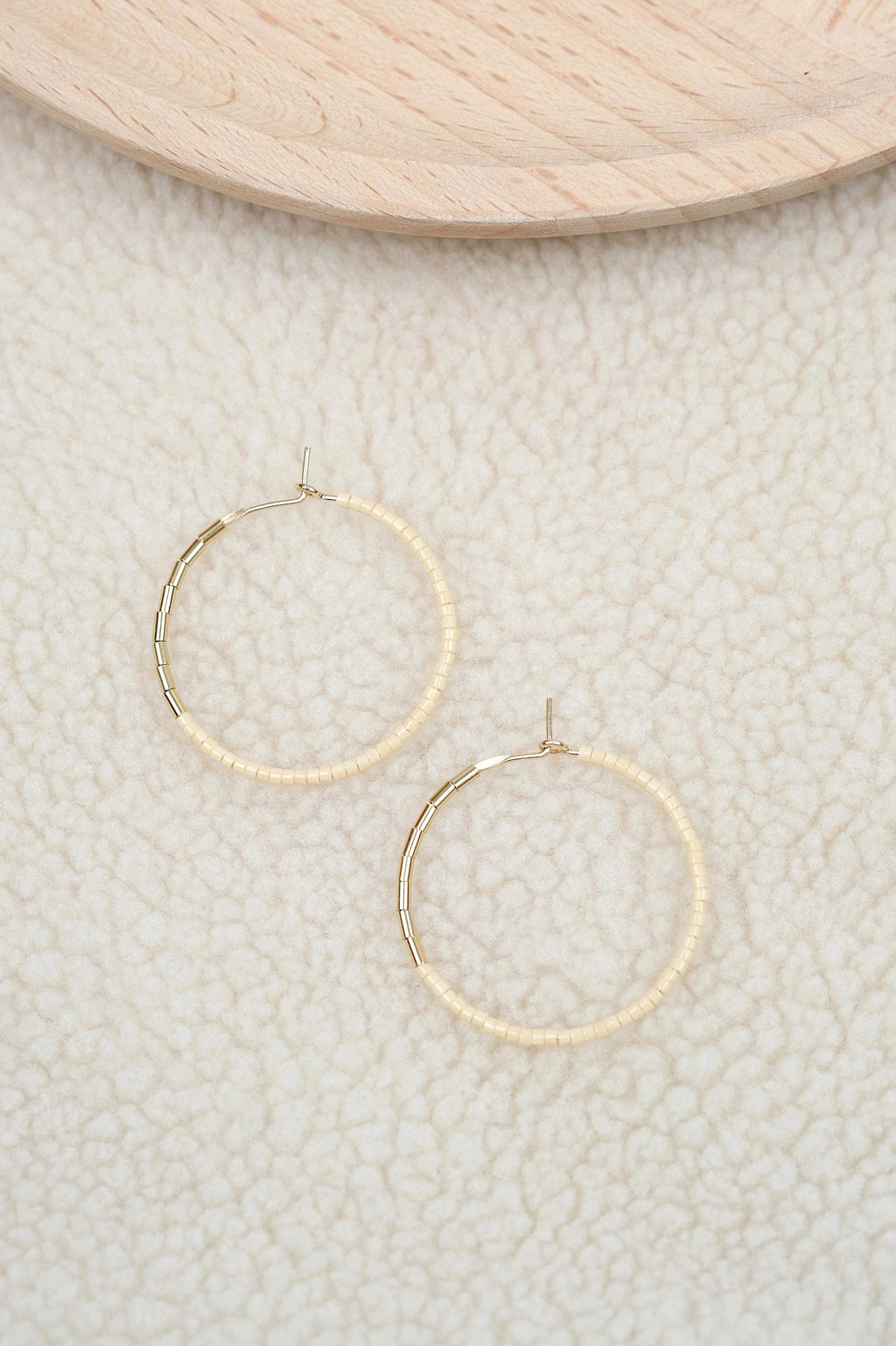 Echtgold Kreolen SIREN - beige