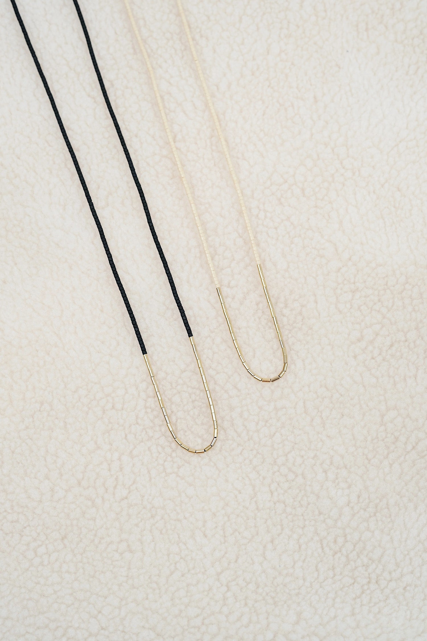 Gold necklace SIREN - ivory