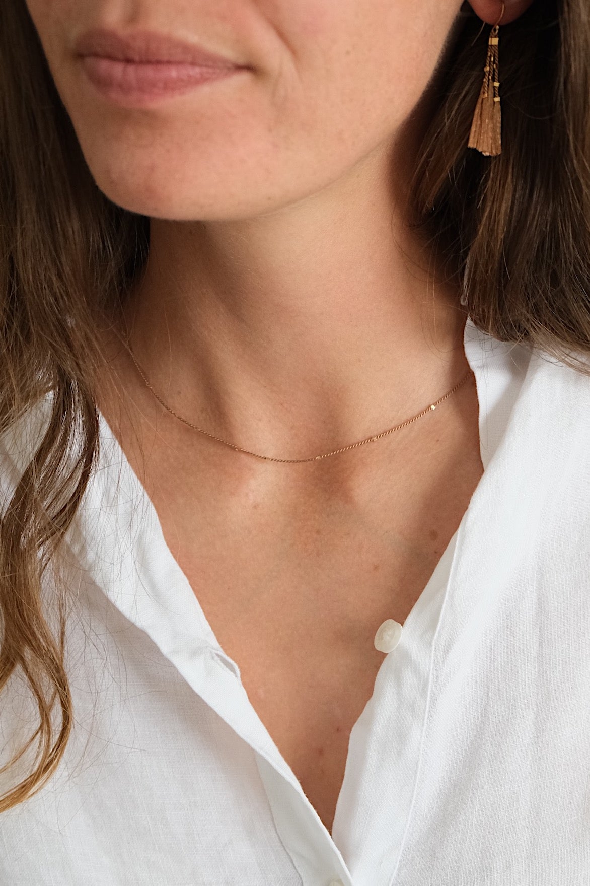 Echtgold Ohrringe STARDUST - beigebraun