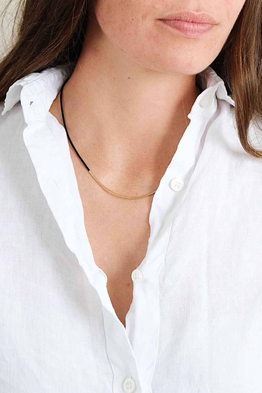 Echtgold Halskette SIREN - schwarz