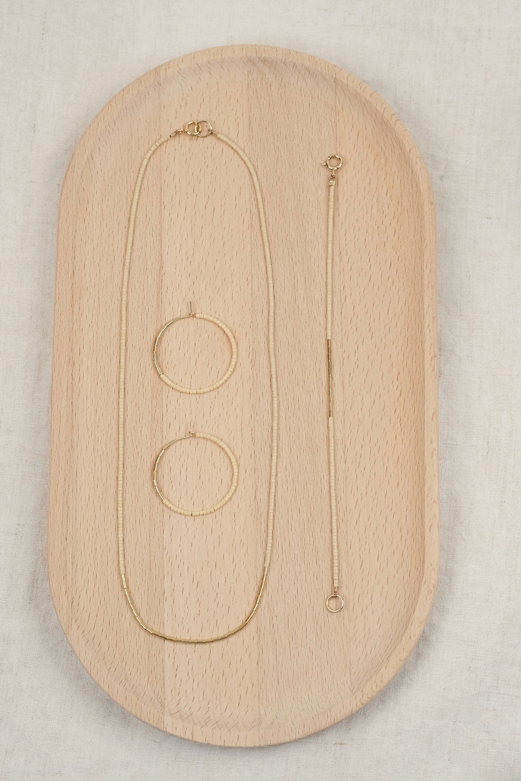 Echtgold Halskette SIREN - beige