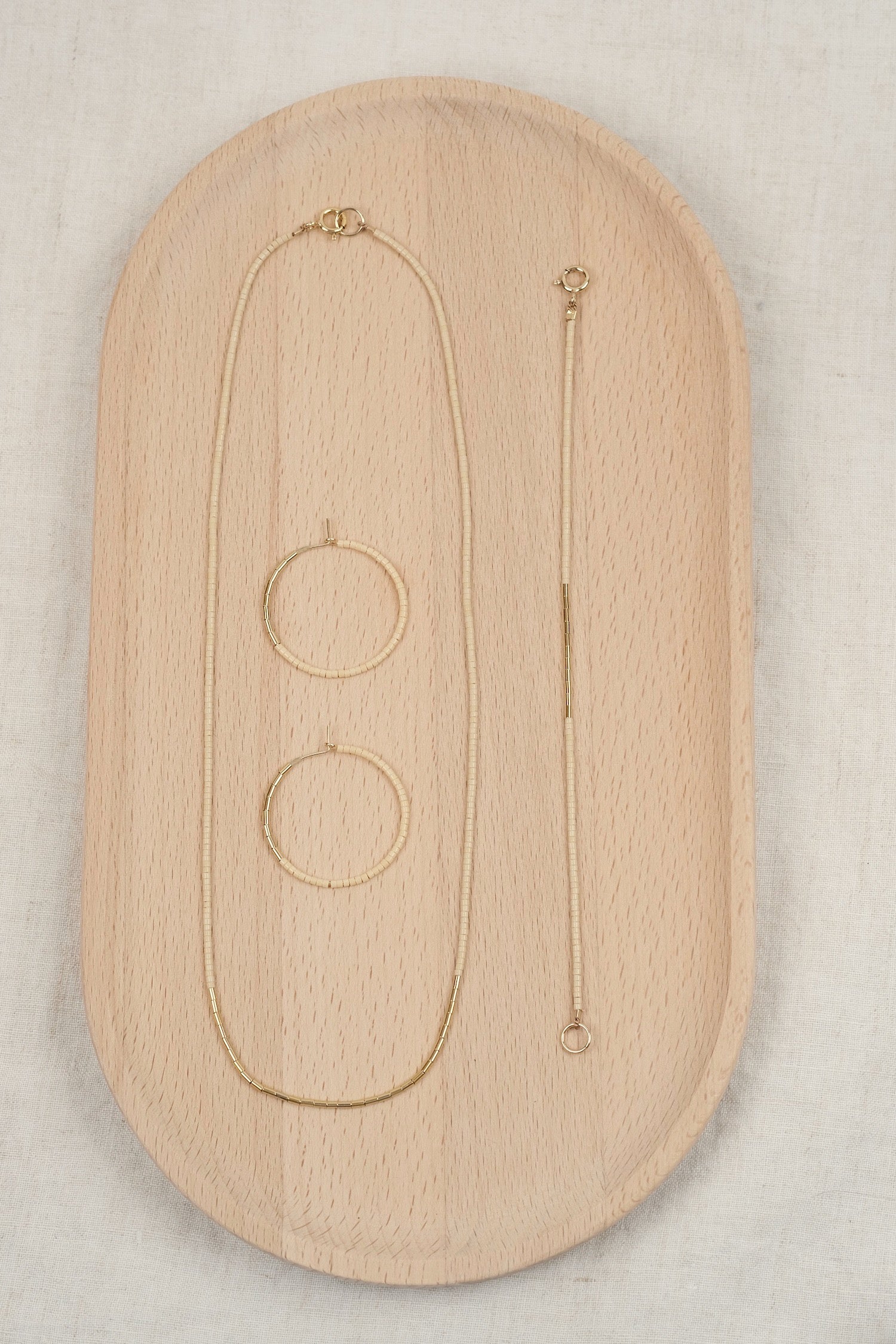 Gold necklace SIREN - ivory