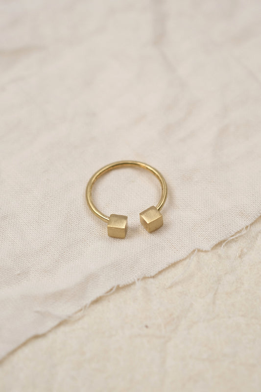 Würfel Ring Gold